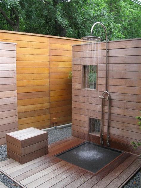 33 design ideas for wooden and metal outdoor shower enclosures|diy outdoor shower cabinets.